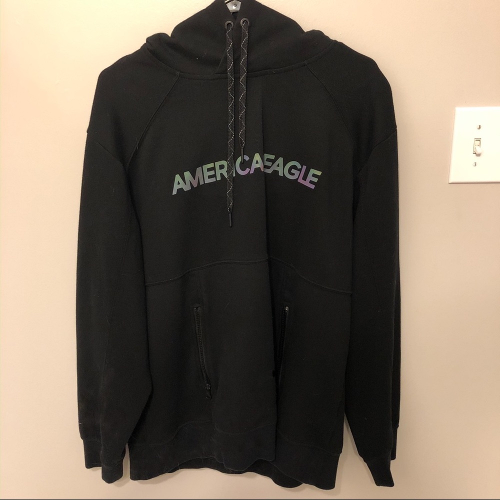 black reflective AE hoodie